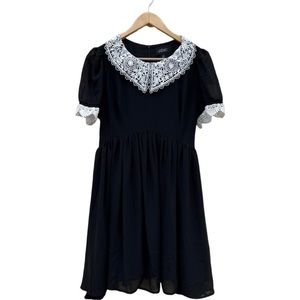 Little Black Dress Sheer Lace Goth Mini Baby Doll Dress Dolls Kill L